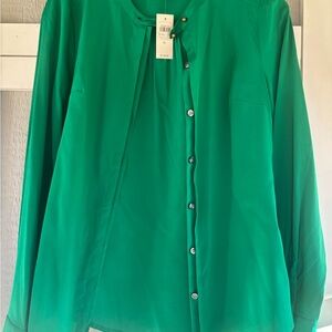 Ann Taylor Vibrant Green Blouse